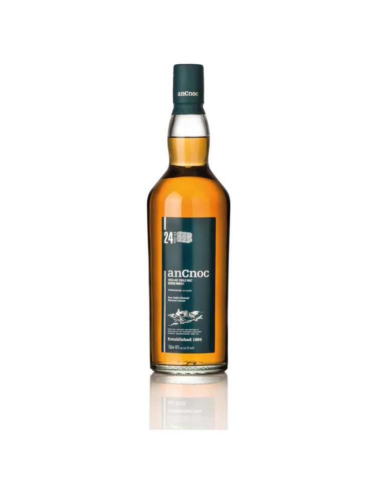 anCnoc 24 Years Old, 750mL Bottle on White Background.