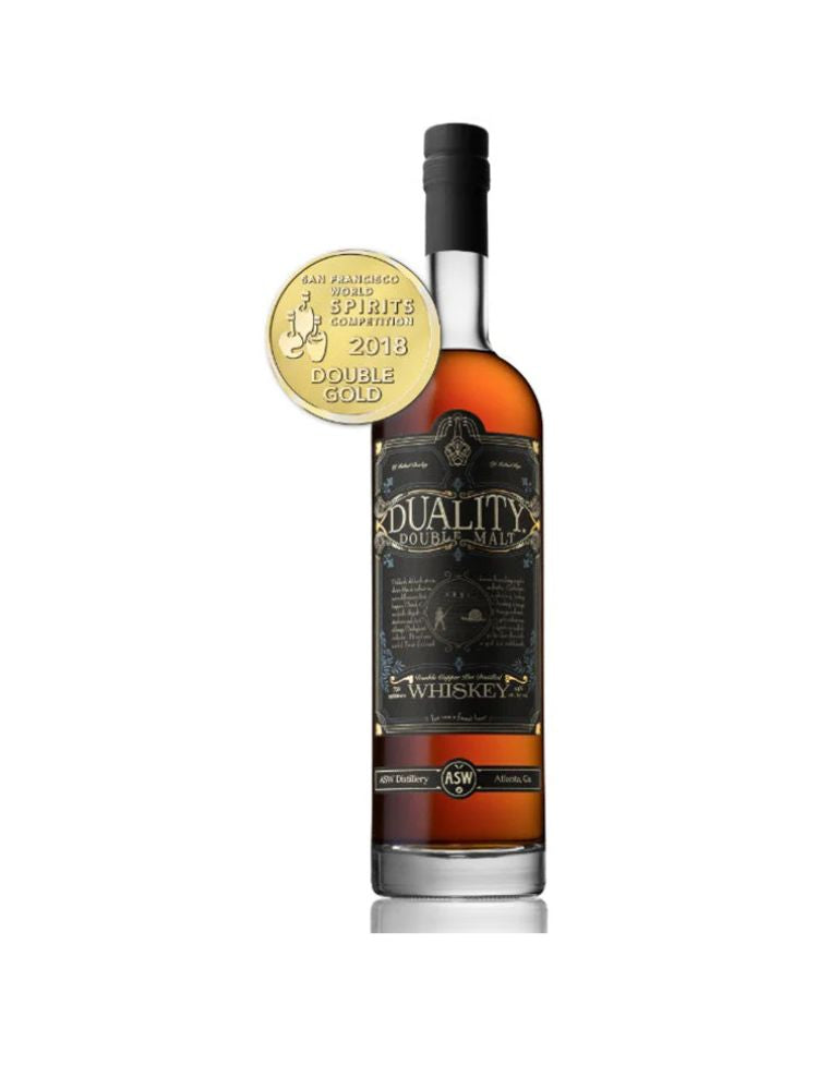 ASW Distillery Duality Double Malt Whiskey, 750mL Bottle on White Background
