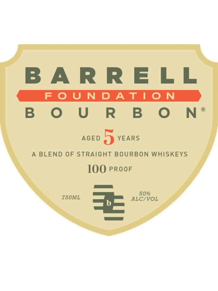 Barrell Bourbon Foundation 5 Year Old, 750mL Bottle on White Background