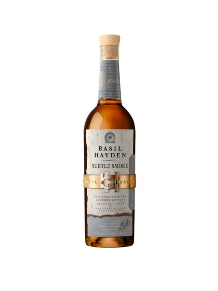 Basil Hayden Subtle Smoke Bourbon Whiskey, 750mL Bottle on White Background