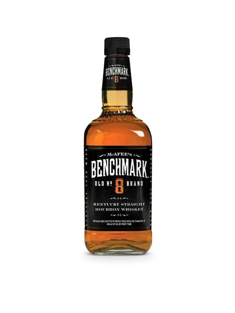 Benchmark Old No. 8 Brand Bourbon Whiskey, 750mL Bottle on White Background