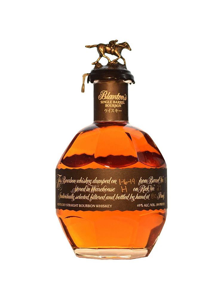 Blanton’s Black Edition Bourbon, 750mL Bottle on White Background