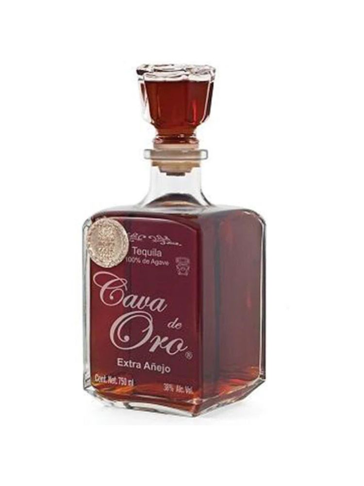 Cava de Oro Extra Añejo Tequila, 750mL bottle on white background.