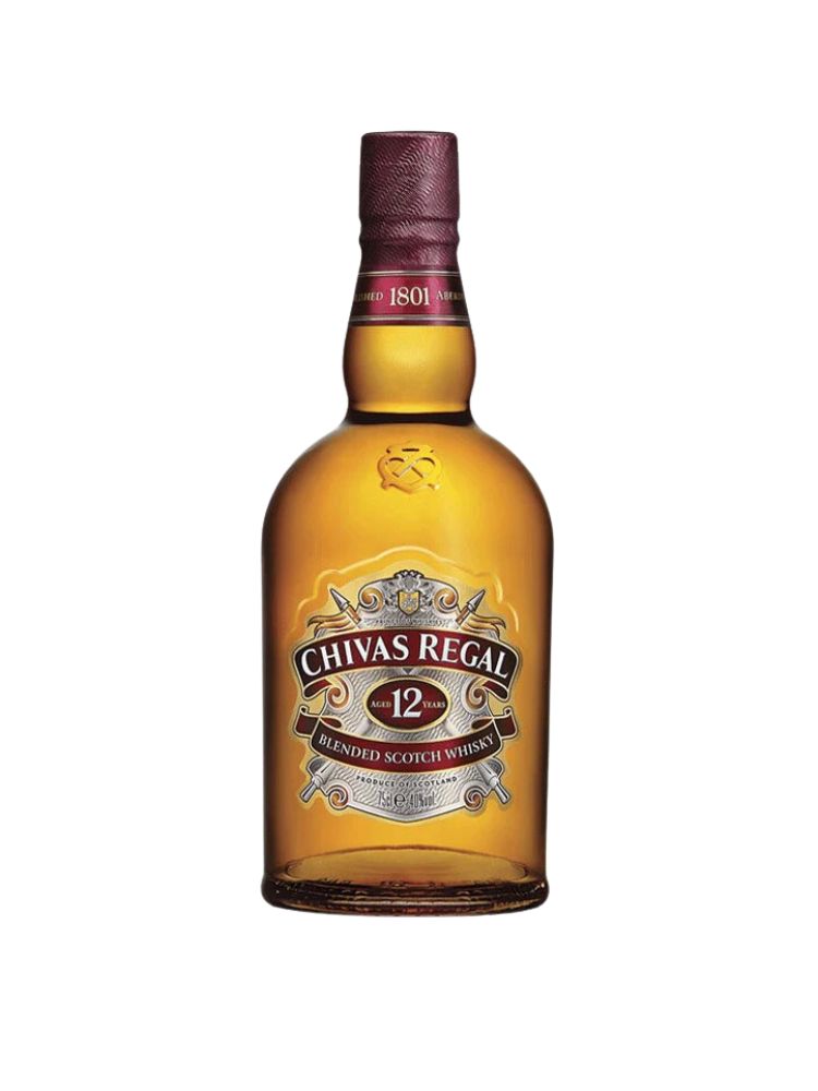Chivas Regal 12 Year Old Blended Scotch Whisky, 750mL Bottle on White Background