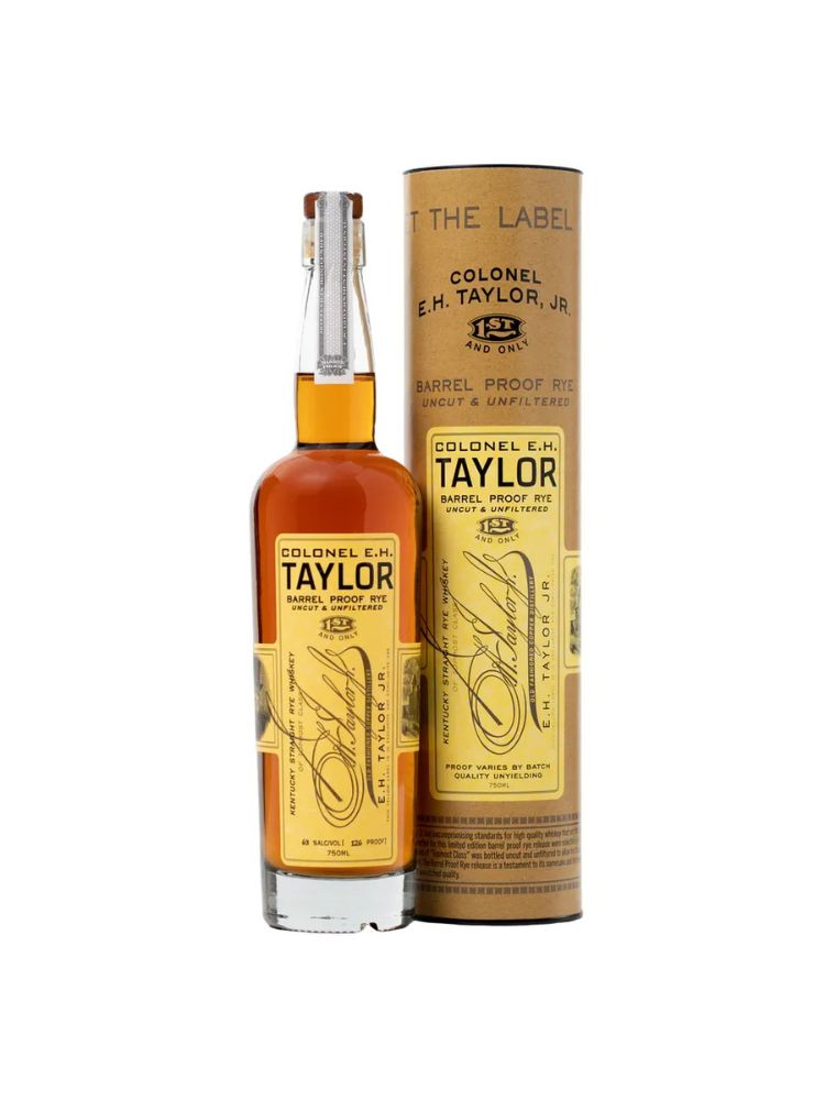 Colonel E.H. Taylor Barrel Proof Rye bottle on white background