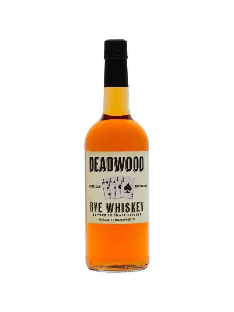Deadwood Rye Whiskey bottle on white background