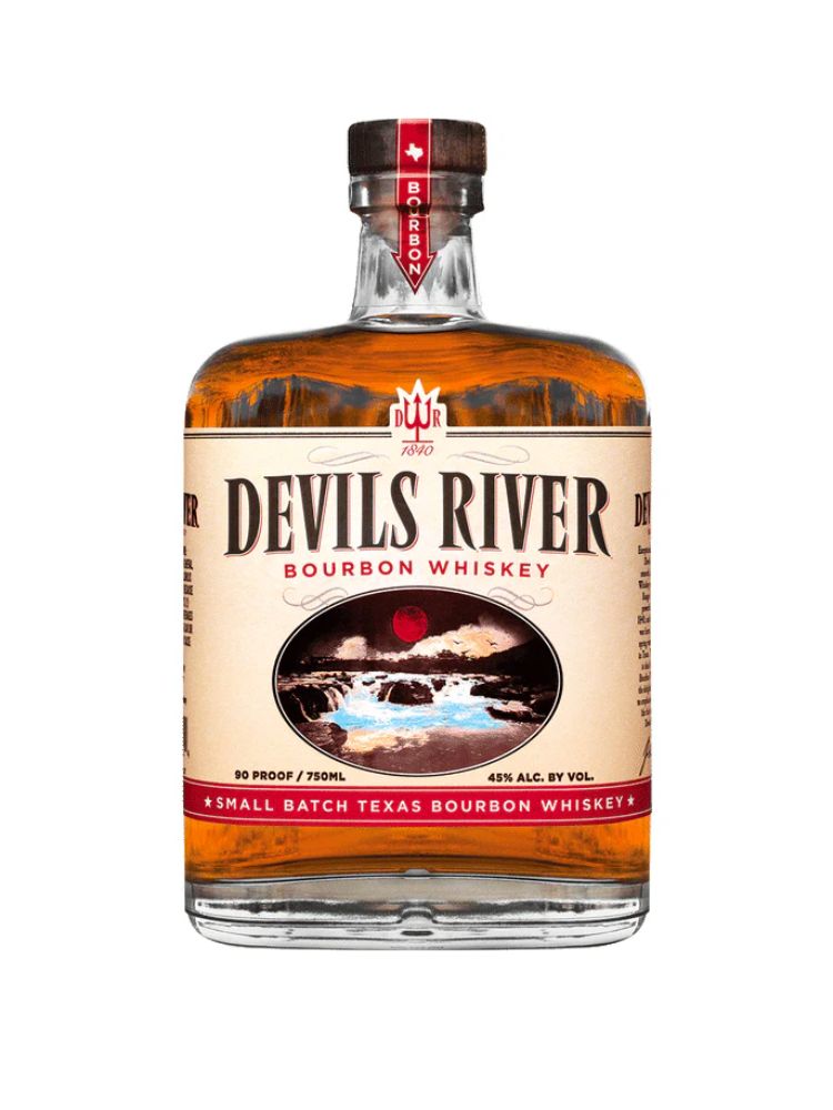 Devils River Bourbon, 750mL bottle on white background