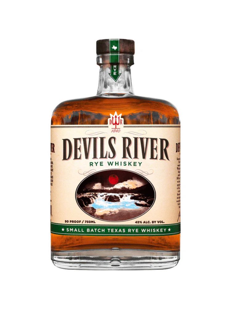 Devils River Rye Whiskey, 750mL bottle on white background