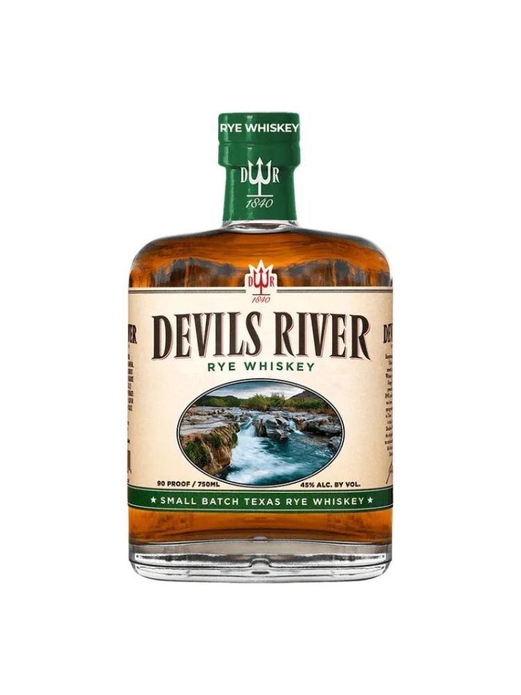 Devils River Small Batch Rye Whiskey, 750mL bottle on white background