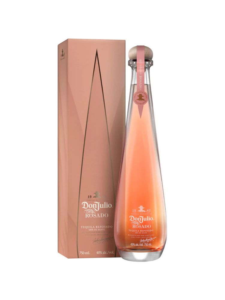 Don Julio Rosado Tequila, 750mL bottle on white background.