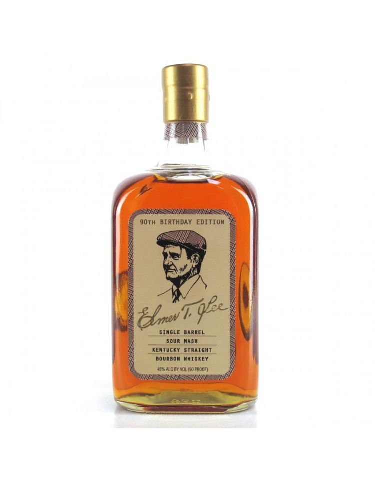 Elmer T. Lee 90th Birthday Edition Single Barrel Sour Mash Bourbon, 750mL bottle on white background