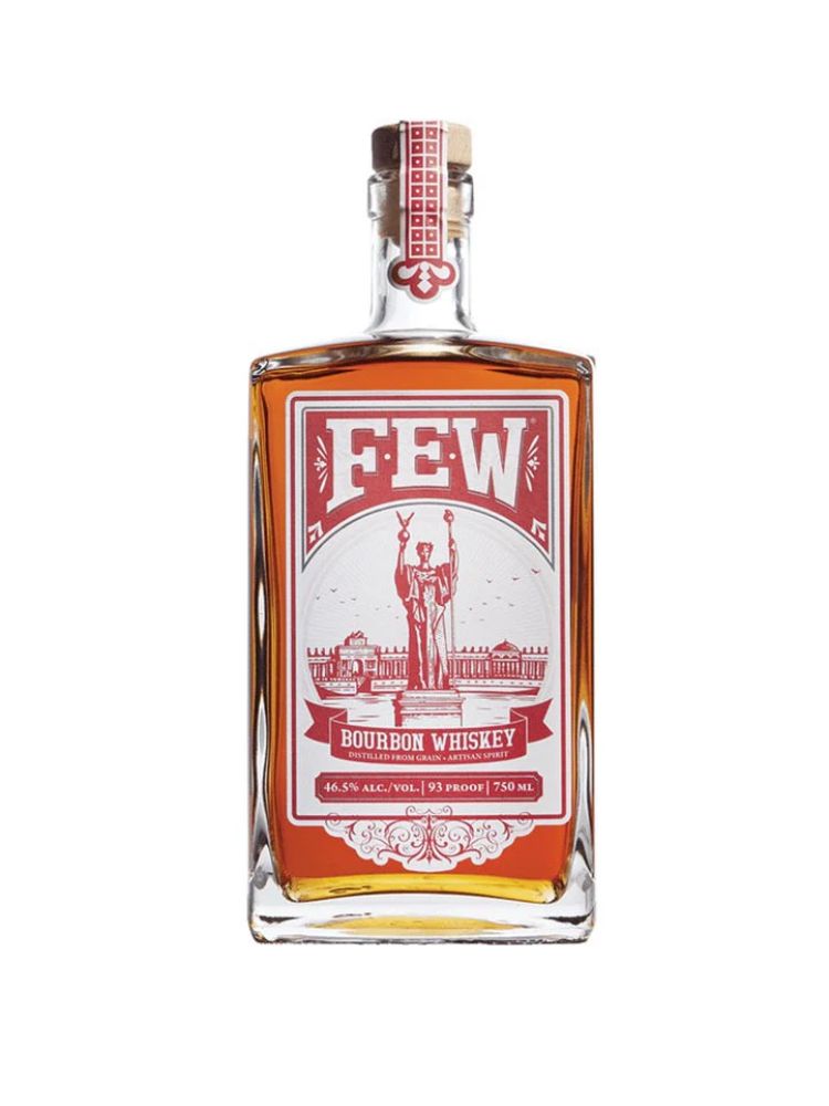 FEW Bourbon Whiskey, 750mL bottle on white background