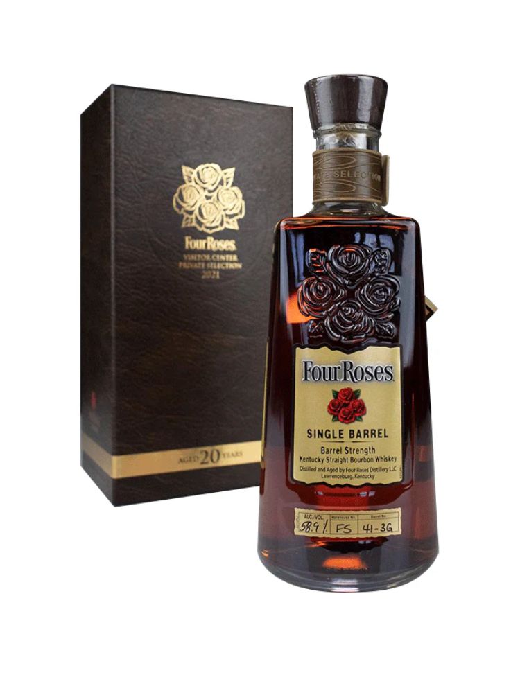 Four Roses Visitor Selection 2021 Aged 20 Years, 750mL bottle on white background