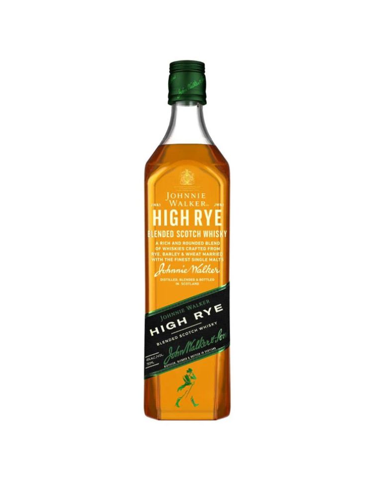 Johnnie Walker High Rye Blended Scotch Whisky, 750mL Bottle on White Background