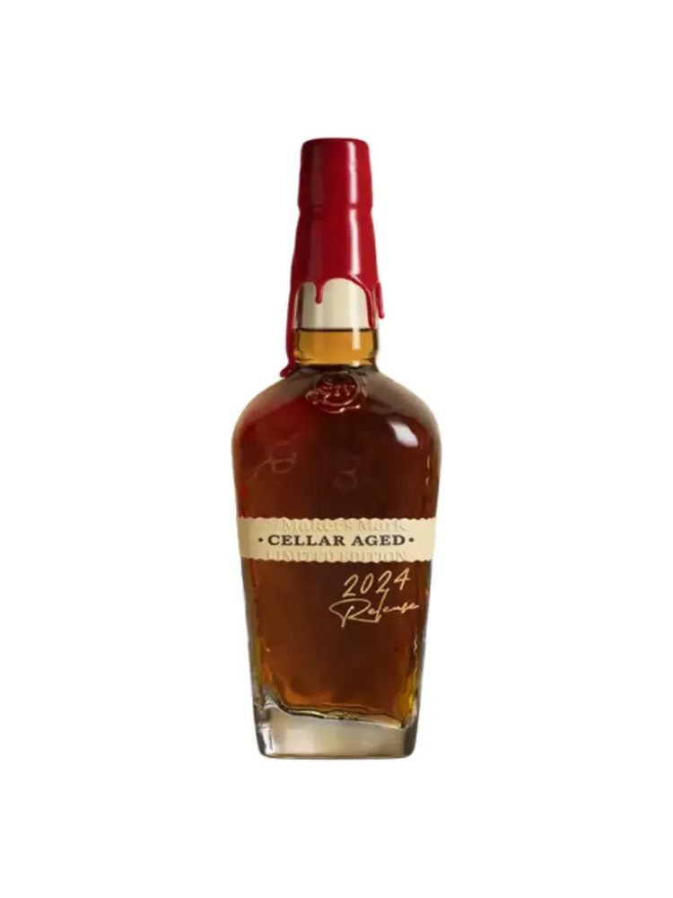 Maker’s Mark Cellar Aged 2024 Straight Bourbon, 700mL Bottle on White Background