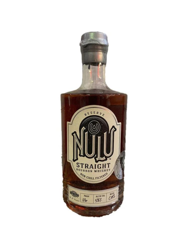 Nulu Reserve Straight Bourbon Whiskey California Exclusive Bottle on White Background