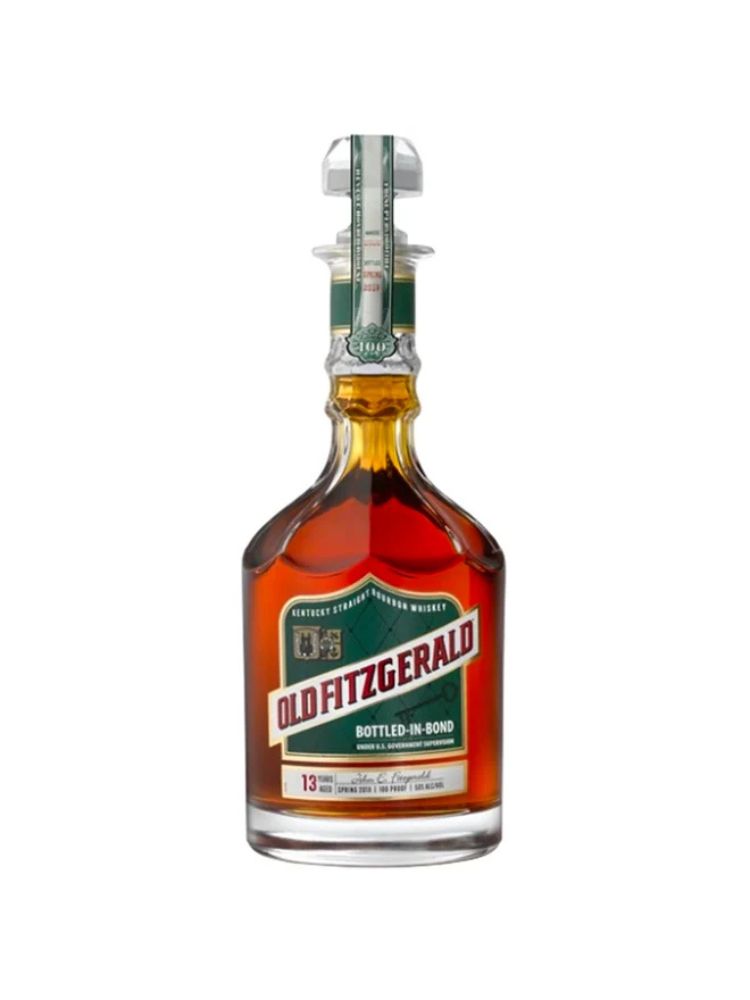 Old Fitzgerald 13-Year-Old Bottled-in-Bond Bourbon, 750mL Bottle on White Background