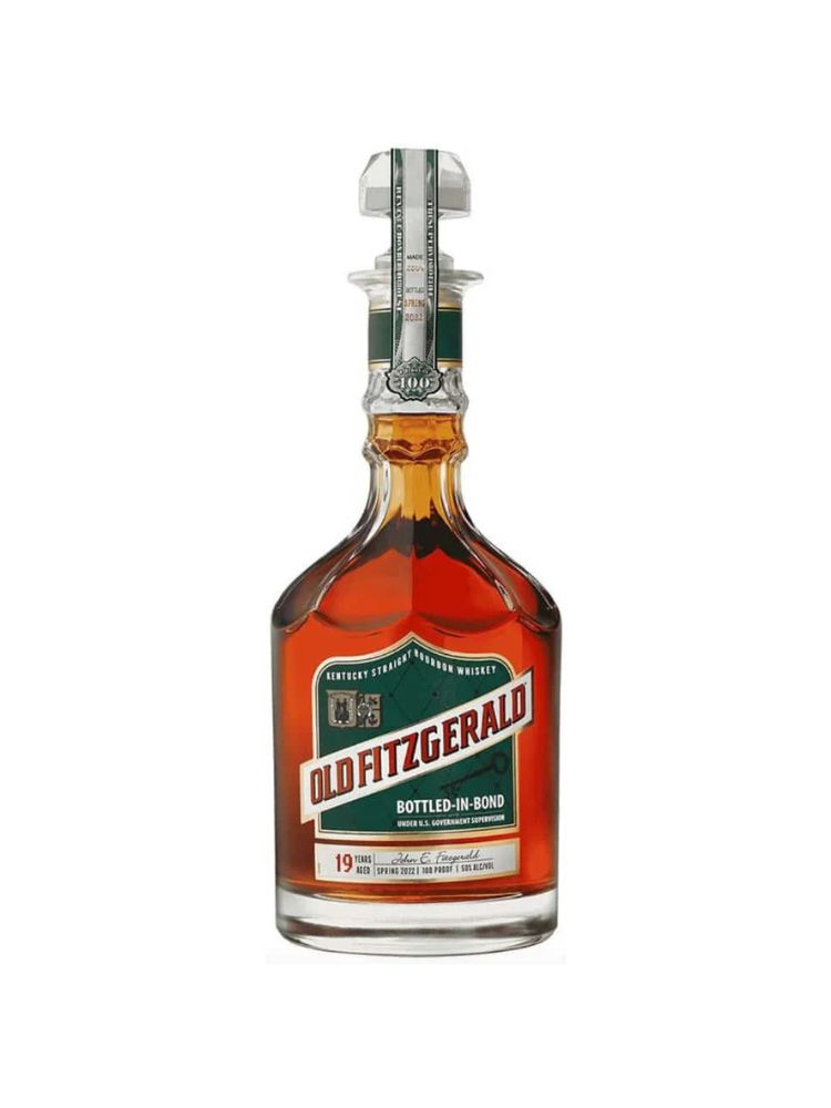 Old Fitzgerald 19-Year-Old Bottled-in-Bond Bourbon, Fall 2022 Release Bottle on White Background