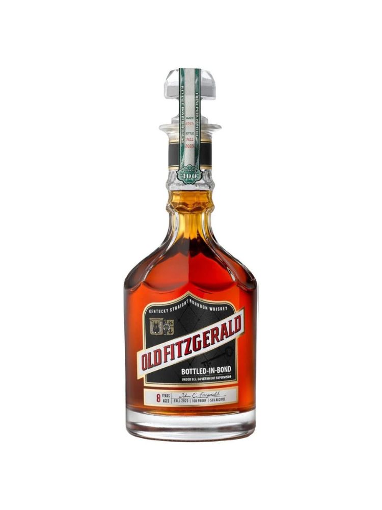 Old Fitzgerald 8-Year-Old Bottled-in-Bond Bourbon, Fall 2023 Release Bottle on White Background