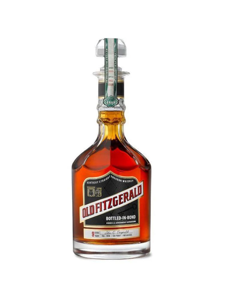 Old Fitzgerald 9-Year-Old Bottled-in-Bond Bourbon, Spring 2020 Release Bottle on White Background