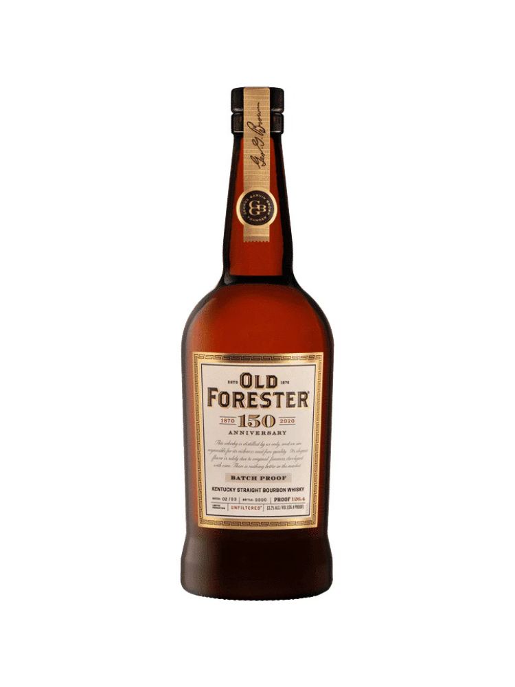 Old Forester 150th Anniversary Batch Proof 03/03 bottle on white background