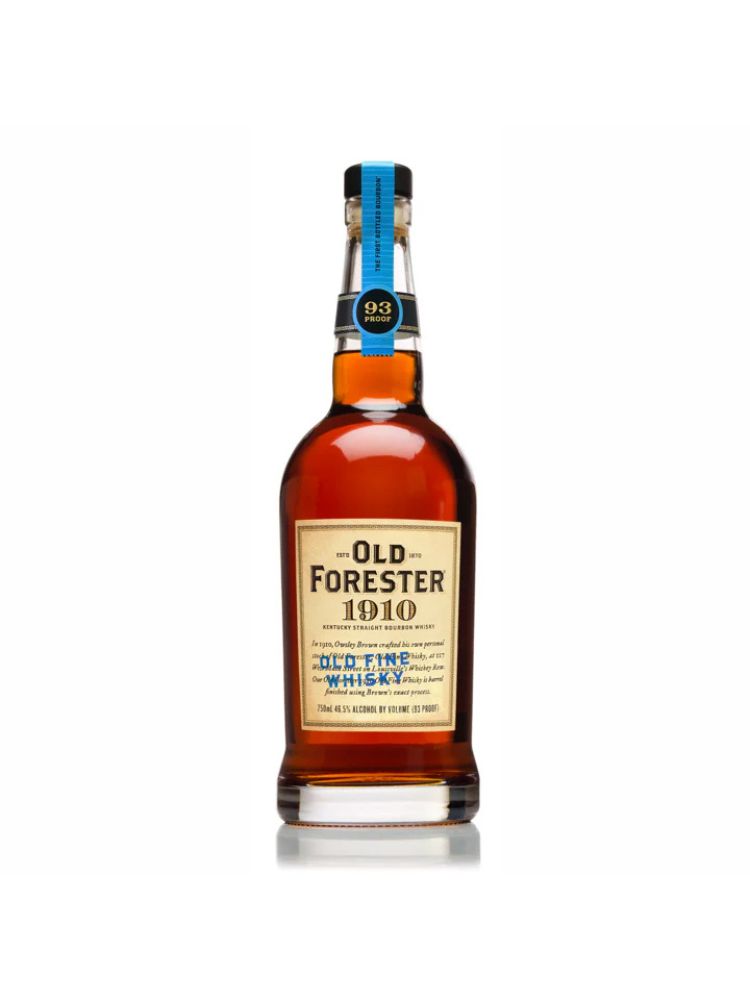 Old Forester 1910 "Old Fine Whiskey" Bourbon Whiskey, 750mL bottle on white background