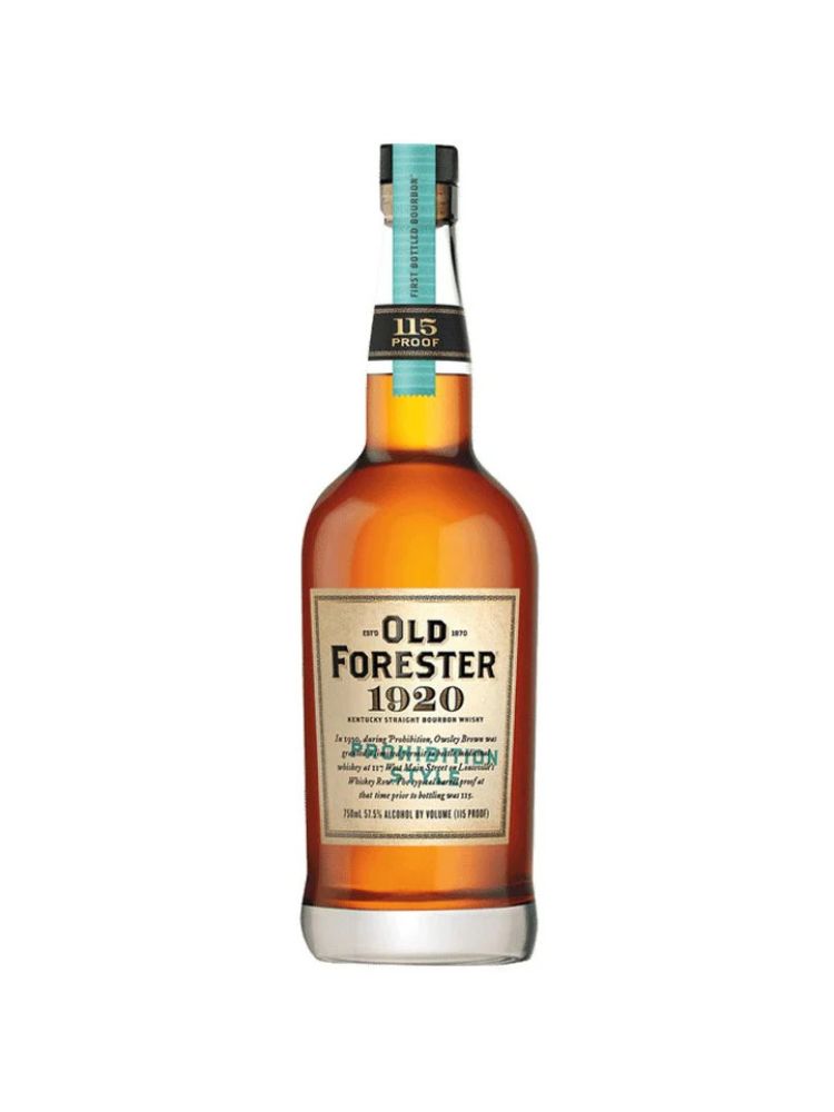 Old Forester 1920 Prohibition Style Whisky, 750mL Bottle on White Background