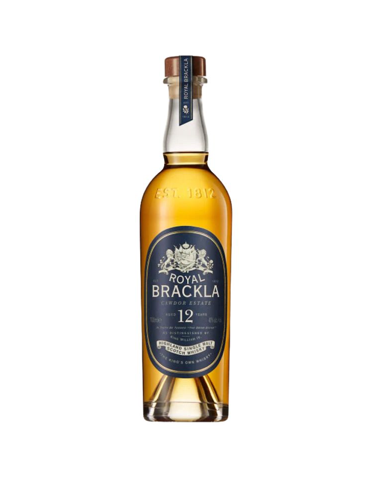 Royal Brackla Single Malt Scotch Cawdor Estate 12 Year, 750mL Bottle on White Background