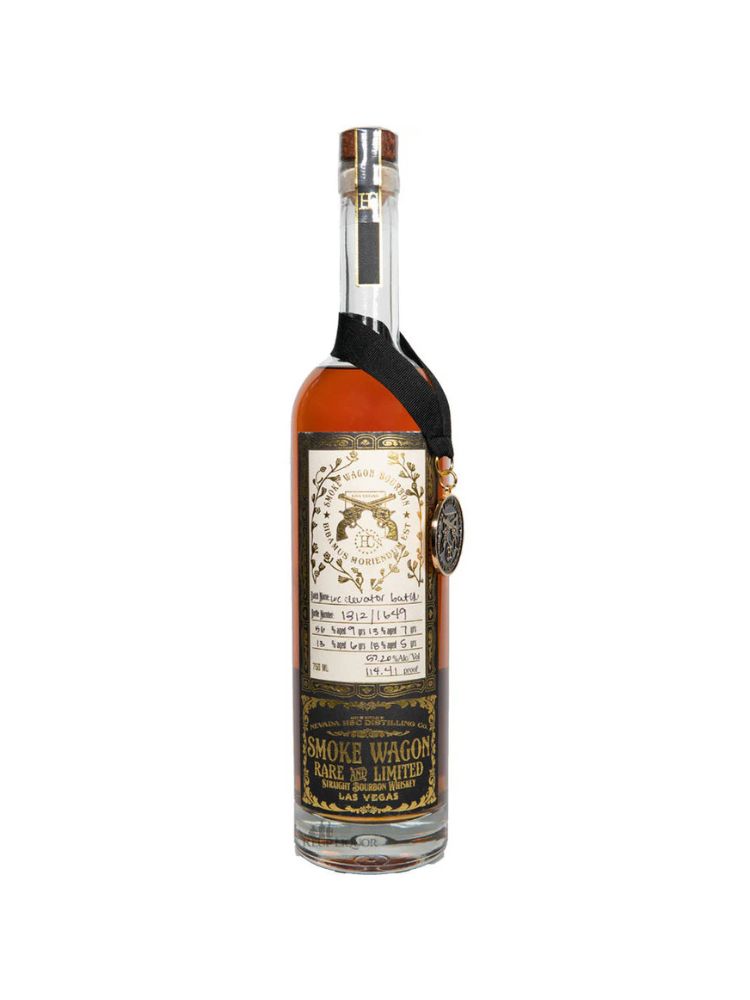 Smoke Wagon Rare & Limited WC Elevator Batch 9 Year Bourbon bottle on white background