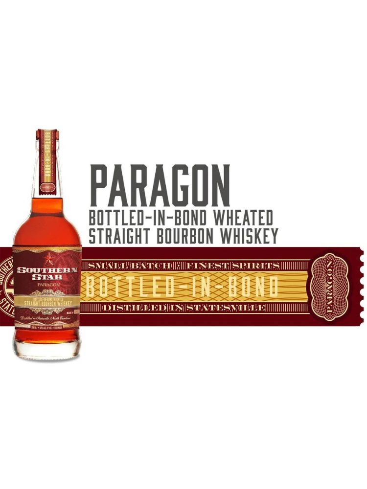 Southern Star Paragon Bottled-In-Bond Wheated Straight Bourbon Whiskey bottle on white background