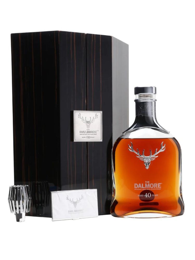 The Dalmore 40 Year Old Single Malt Scotch Whisky, 700mL bottle on white background.