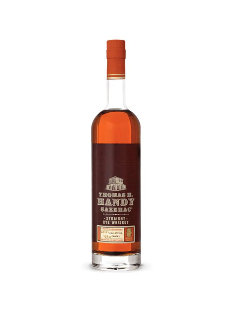 Thomas H. Handy Sazerac Rye 2016 bottle on white background.