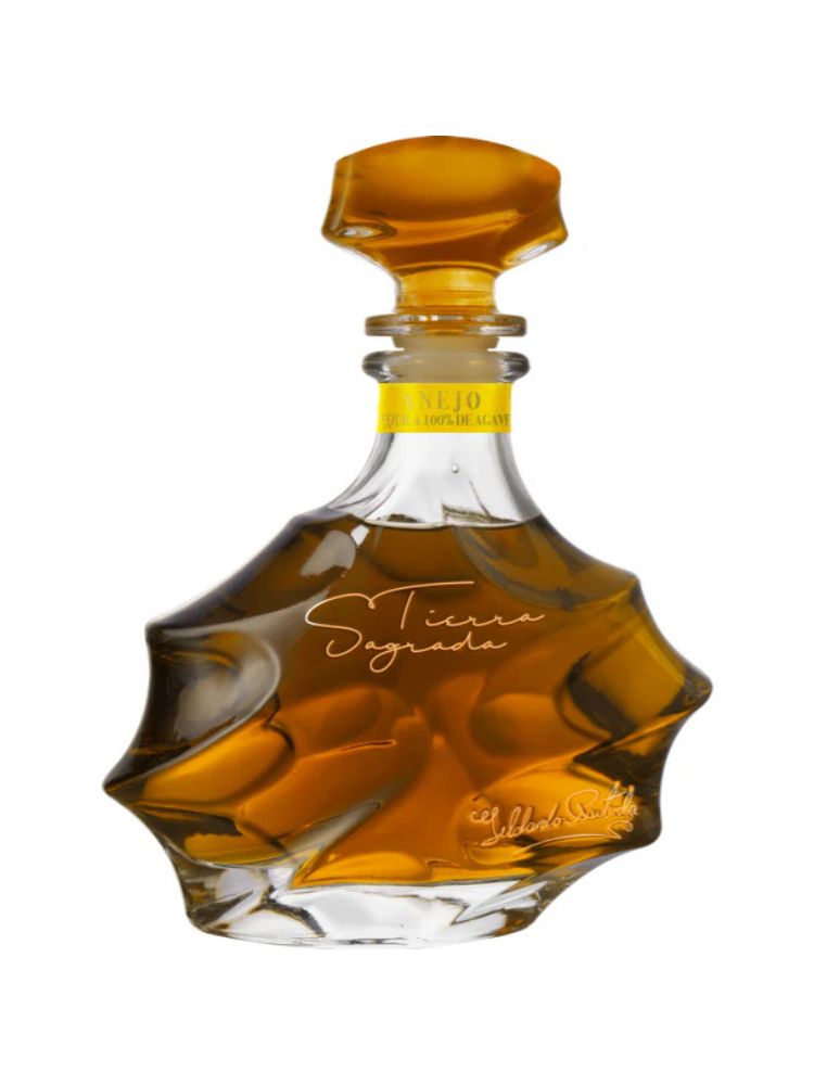 Tierra Sagrada Añejo Tequila, 750mL bottle on white background.