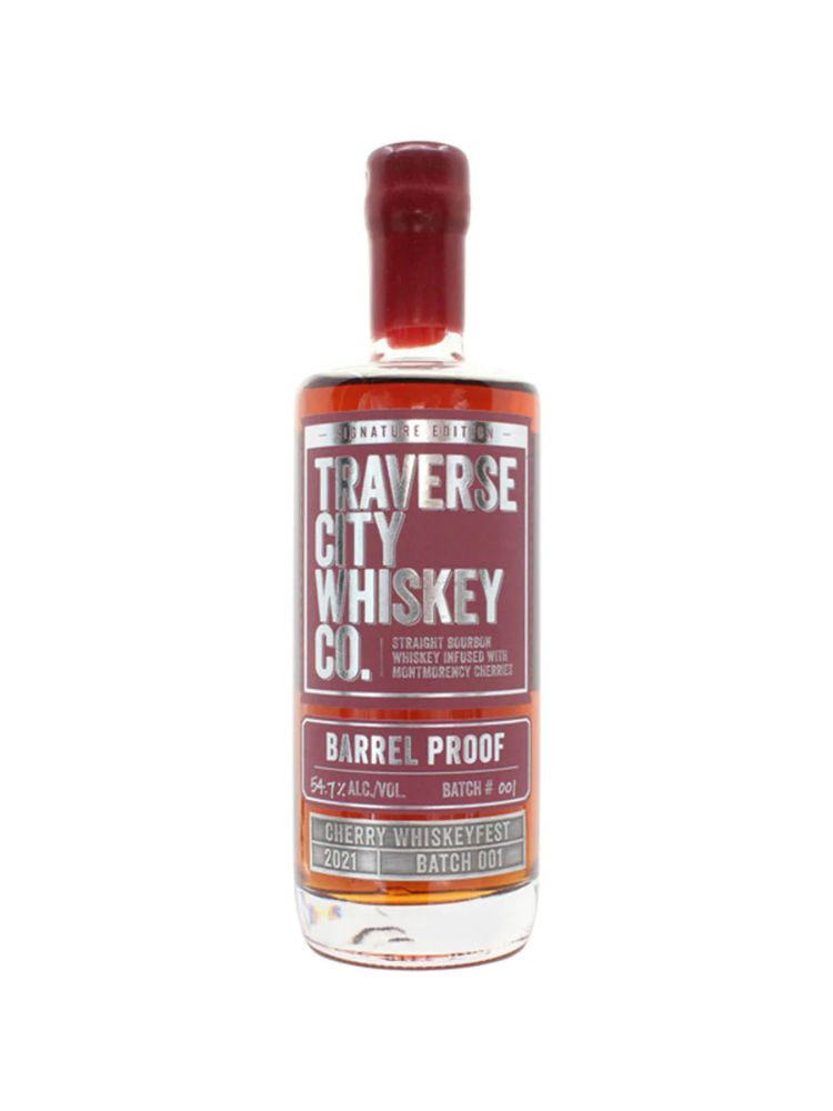 Traverse City Cherry Barrel Proof, 750mL bottle on white background