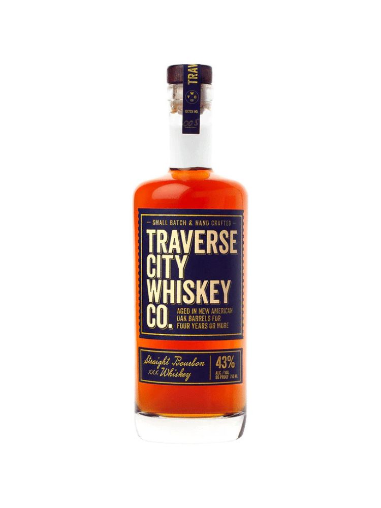 Traverse City Whiskey Co. Straight Bourbon Whiskey, 750mL bottle on white background