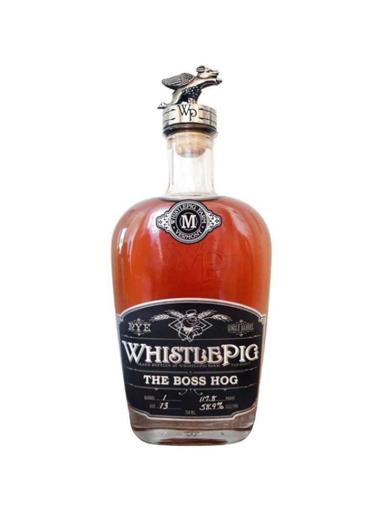 WhistlePig The Boss Hog II: Spirit of Mortimer, 750mL bottle on white background.