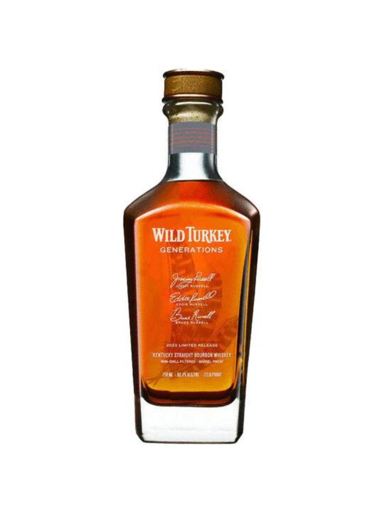 Wild Turkey Generations Kentucky Straight Bourbon, 2023 Release bottle on white background