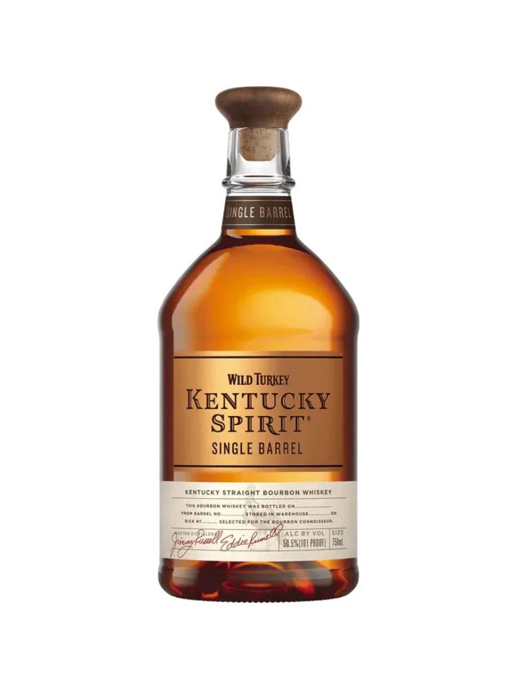 Wild Turkey Kentucky Spirit Single Barrel Bourbon bottle on white background