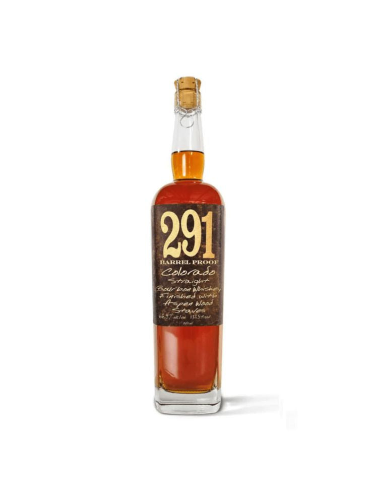 291 Colorado Straight Bourbon Whiskey Barrel Proof, 750mL bottle on white background