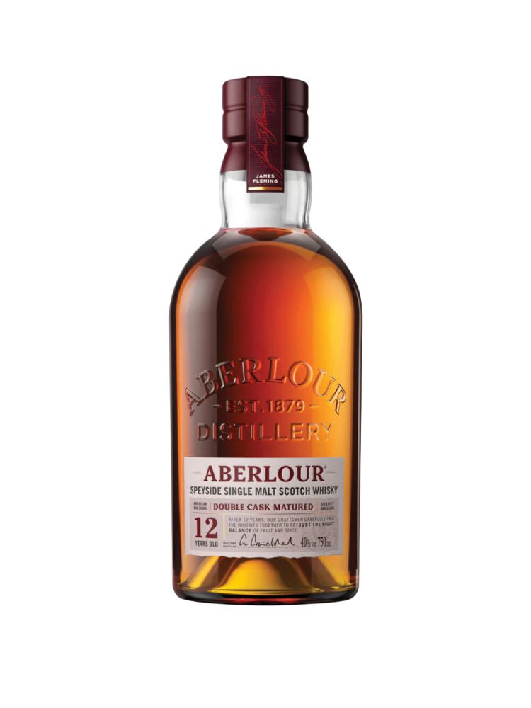 Aberlour 12 Year Old Double Cask Matured Single Malt Scotch Whisky, 750mL Bottle on White Background