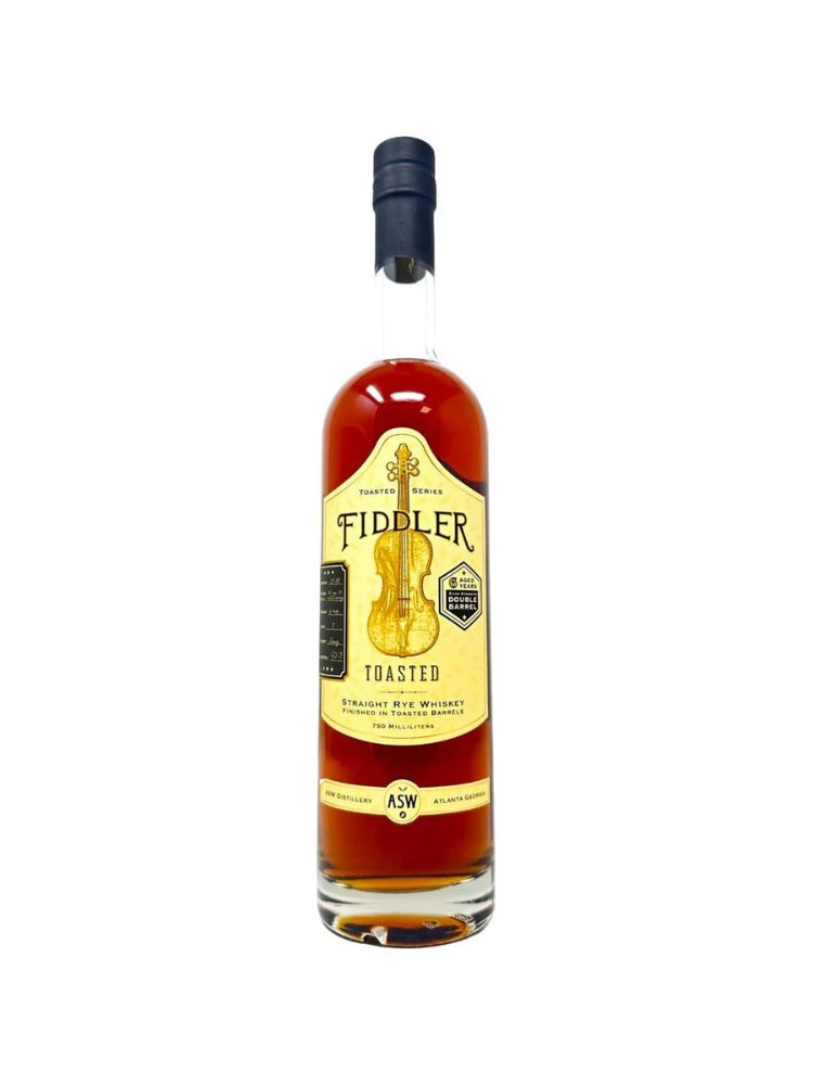 ASW Distillery Fiddler Toasted Rye Cask Strength bottle on white background