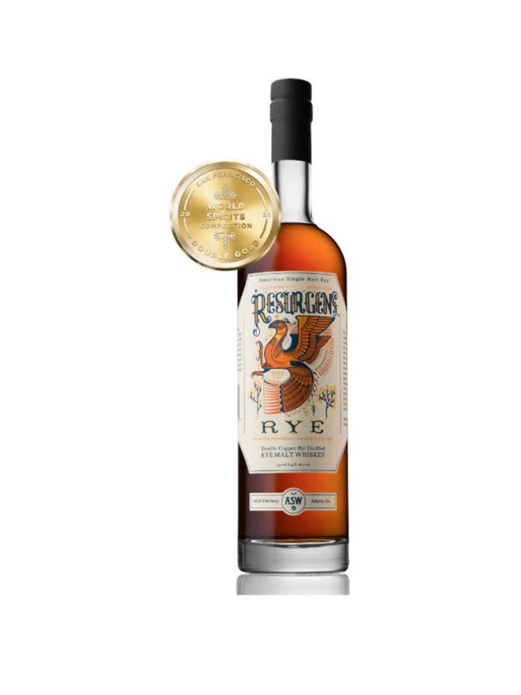 ASW Distillery Resurgens Rye, 750mL Bottle on White Background