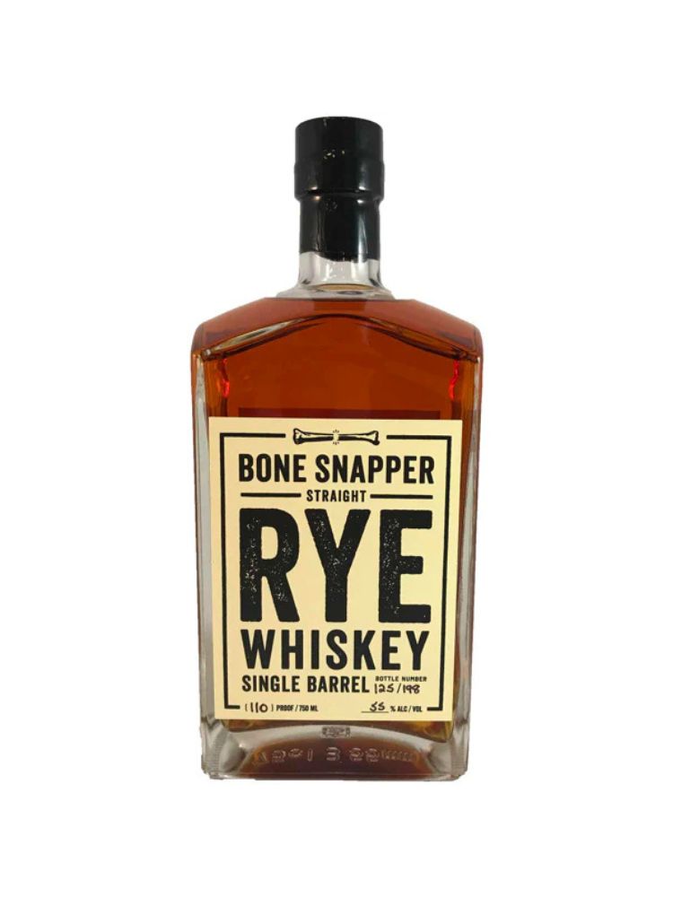 Backbone Bone Snapper Straight Rye Whiskey, 750mL bottle on white background