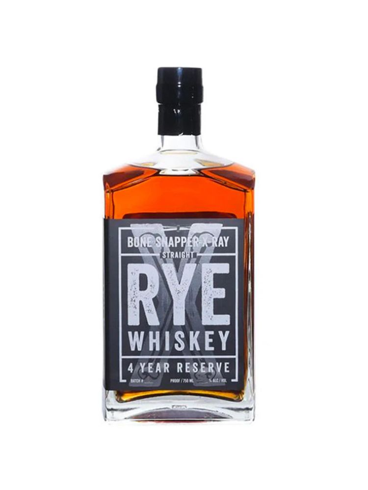Backbone Bourbon Company Bone Snapper Rye Whiskey bottle on white background