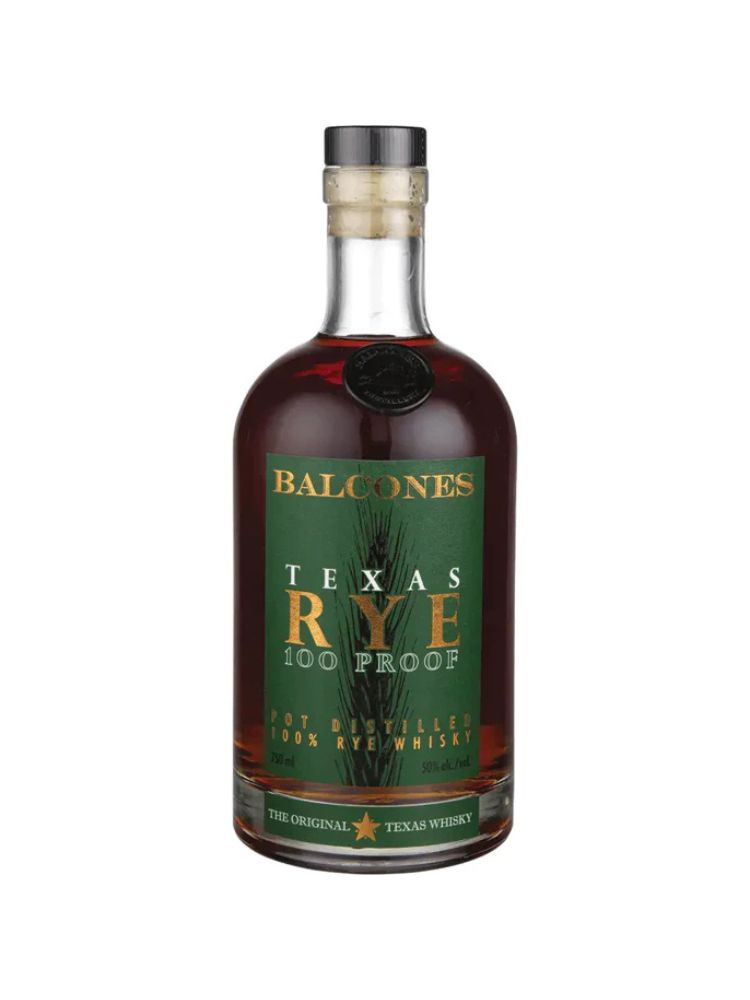 Balcones Texas Rye 100 Proof, 750mL bottle on white background