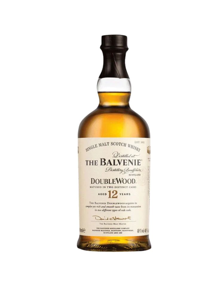 Balvenie 12 Year Old DoubleWood Single Malt Scotch Whisky, 750mL Bottle on White Background