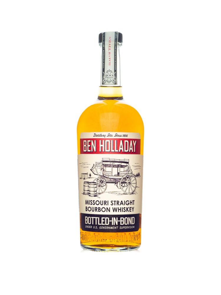 Ben Holladay Bottled-in-Bond Bourbon, 750mL Bottle on White Background
