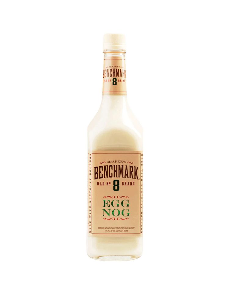 Benchmark Egg Nog Bourbon, 750mL Bottle on White Background
