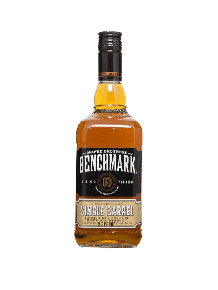 Benchmark Hand Picked Single Barrel Kentucky Straight Bourbon Whiskey, 750mL Bottle on White Background