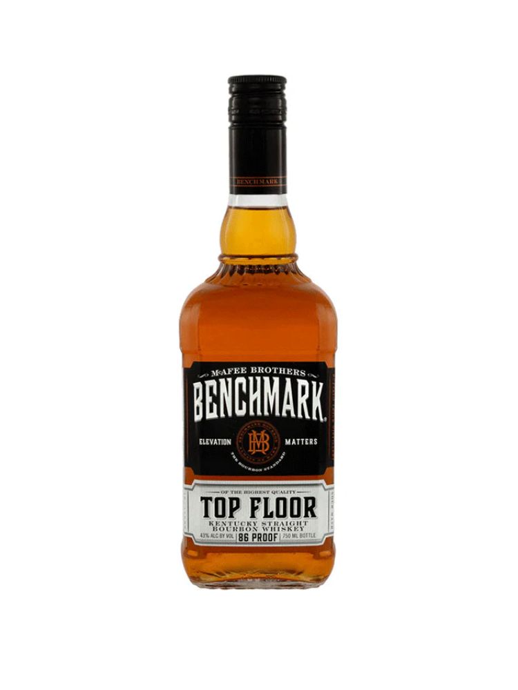 Benchmark Top Floor Kentucky Straight Bourbon Whiskey, 750mL Bottle on White Background